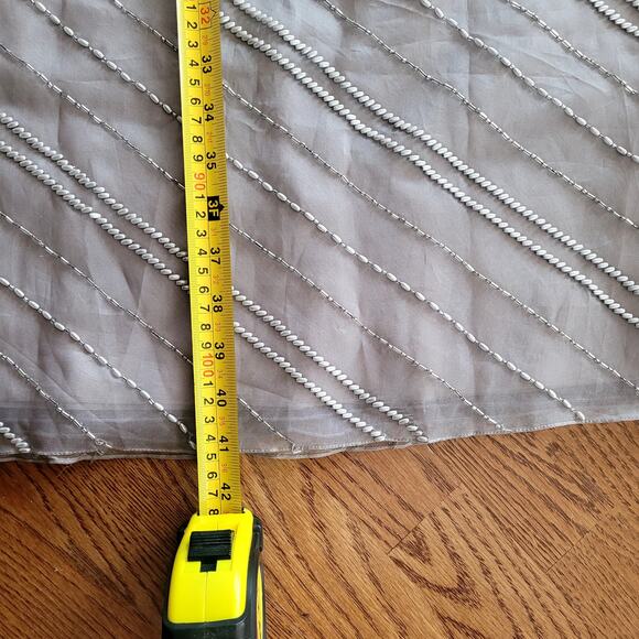 Vie by Victoria Royal Silk Beaded Silver Gray Skirt maxi Sz 2 - Picture 9 of 9